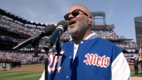 Christopher Jackson sings the national anthem