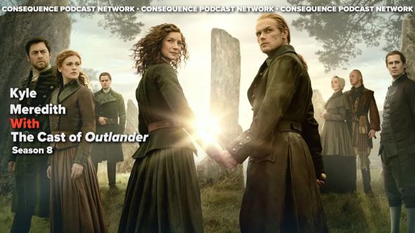 outlander season 8 cast Sophie Skelton, Richard Rankin, John Bell, and Izzy Meikle-Small Matthew B. Roberts Maril Davis interview podcast kyle meredith with